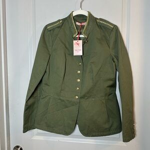 NEW Talitha Cotton Military Army Green & Gold Designer Luxury Jacket, Size XL
